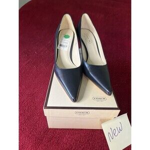 NEW Vintage Coach A3449 Alison Kid leather Pumps Size 8 Navy
